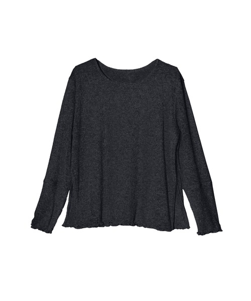 OFROOM(オフルーム)の「Side Slit Sheer Top|サイドスリットシアートップス(Tシャツ/カットソー・レディース・ブラック/アイボリー/イエロー/チャコールグレー・FREE)」の7枚目の写真