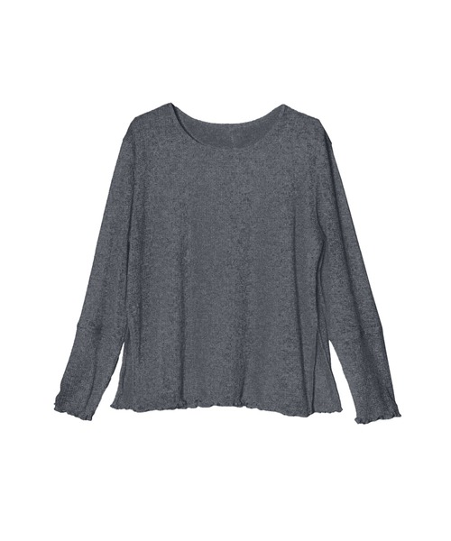 OFROOM(オフルーム)の「Side Slit Sheer Top|サイドスリットシアートップス(Tシャツ/カットソー・レディース・ブラック/アイボリー/イエロー/チャコールグレー・FREE)」の8枚目の写真