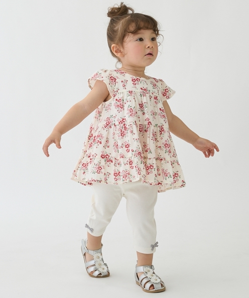 petit main（プティマイン）の「【プティプラ】GIRLS 7分丈レギンス（レギンス/スパッツ・キッズ・アイボリー/ブラック/オフホワイト/ブルー/カラフル/ピンク/ライトブルー/レッド・90cm/80ｃｍ/110cm/100cm/130cm/120cm）」の3枚目の写真