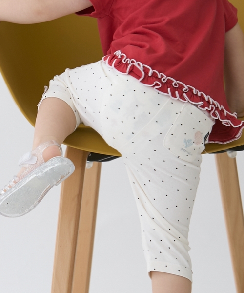 petit main（プティマイン）の「【プティプラ】GIRLS 7分丈レギンス（レギンス/スパッツ・キッズ・アイボリー/ブラック/オフホワイト/ブルー/カラフル/ピンク/ライトブルー/レッド・90cm/80ｃｍ/110cm/100cm/130cm/120cm）」の11枚目の写真