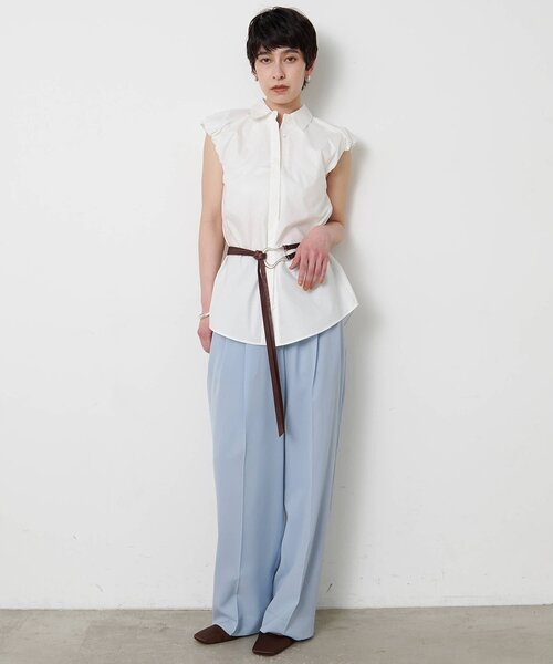 THE PAUSE（ザ ポーズ）の「【THE PAUSE】袖ギャザーノースリーブシャツ（シャツ/ブラウス・レディース・ベージュ/オフホワイト/ブルー・FREE）」の11枚目の写真