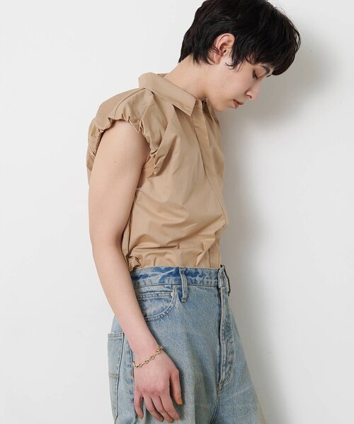 THE PAUSE（ザ ポーズ）の「【THE PAUSE】袖ギャザーノースリーブシャツ（シャツ/ブラウス・レディース・ベージュ/オフホワイト/ブルー・FREE）」の18枚目の写真