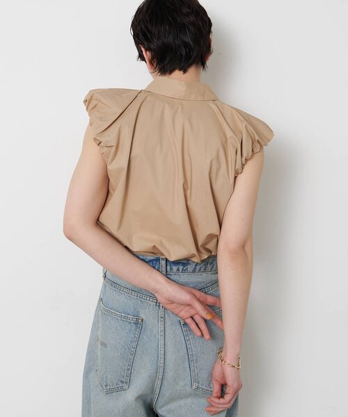 THE PAUSE（ザ ポーズ）の「【THE PAUSE】袖ギャザーノースリーブシャツ（シャツ/ブラウス・レディース・ベージュ/オフホワイト/ブルー・FREE）」の17枚目の写真