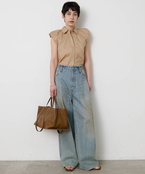 THE PAUSE（ザ ポーズ）の「【THE PAUSE】袖ギャザーノースリーブシャツ（シャツ/ブラウス・レディース・ベージュ/オフホワイト/ブルー・FREE）」の20枚目の写真