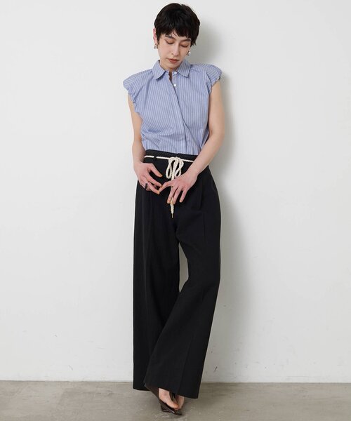 THE PAUSE（ザ ポーズ）の「【THE PAUSE】袖ギャザーノースリーブシャツ（シャツ/ブラウス・レディース・ベージュ/オフホワイト/ブルー・FREE）」の21枚目の写真