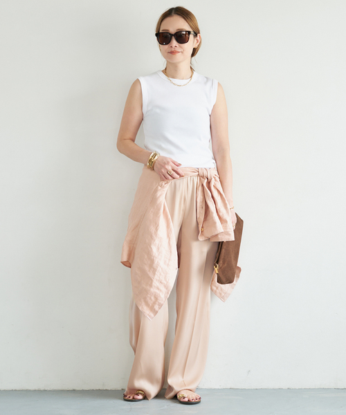 Deuxieme Classe(ドゥーズィエムクラス)の「*SILK SATIN イージーパンツ(スラックス・レディース・レッド/バーガンディー/ベージュ・38/36/34)」の6枚目の写真