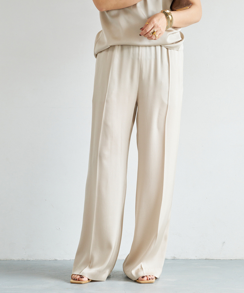 Deuxieme Classe(ドゥーズィエムクラス)の「*SILK SATIN イージーパンツ(スラックス・レディース・レッド/バーガンディー/ベージュ・38/36/34)」の9枚目の写真