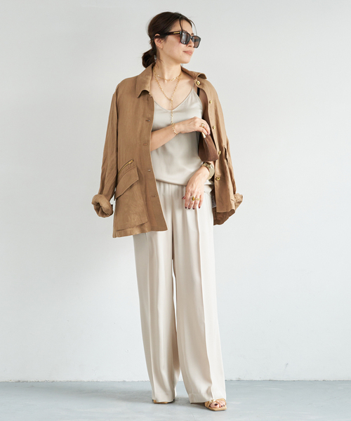 Deuxieme Classe(ドゥーズィエムクラス)の「*SILK SATIN イージーパンツ(スラックス・レディース・レッド/バーガンディー/ベージュ・38/36/34)」の12枚目の写真