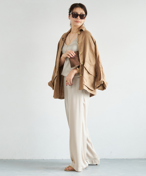 Deuxieme Classe(ドゥーズィエムクラス)の「*SILK SATIN イージーパンツ(スラックス・レディース・レッド/バーガンディー/ベージュ・38/36/34)」の13枚目の写真