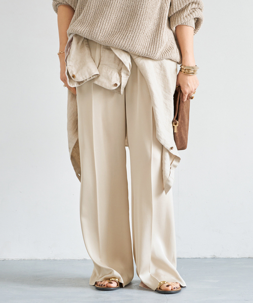 Deuxieme Classe(ドゥーズィエムクラス)の「*SILK SATIN イージーパンツ(スラックス・レディース・レッド/バーガンディー/ベージュ・38/36/34)」の15枚目の写真