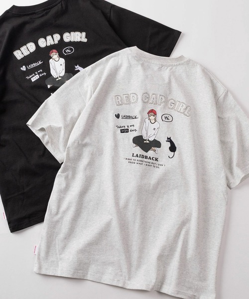 Red Cap Girl(レッドキャプガール)の「【70】【RCG/レッドキャップガール】アップリケロゴ バックプリント クルーネックTシャツ/ワンポイント刺繍/ユニセックス/レディース/メンズ(Tシャツ/カットソー・メンズ・ホワイト/ピンク/ブラック/アッシュグレー・M/L)」の3枚目の写真
