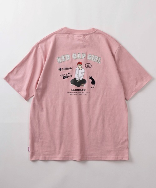 Red Cap Girl(レッドキャプガール)の「【70】【RCG/レッドキャップガール】アップリケロゴ バックプリント クルーネックTシャツ/ワンポイント刺繍/ユニセックス/レディース/メンズ(Tシャツ/カットソー・メンズ・ホワイト/ピンク/ブラック/アッシュグレー・M/L)」の6枚目の写真