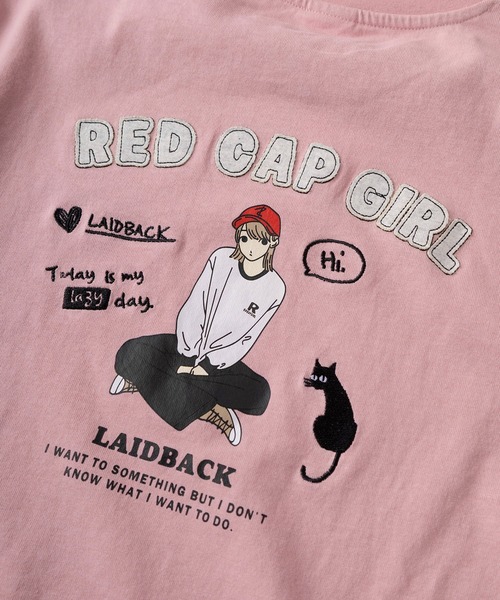 Red Cap Girl(レッドキャプガール)の「【70】【RCG/レッドキャップガール】アップリケロゴ バックプリント クルーネックTシャツ/ワンポイント刺繍/ユニセックス/レディース/メンズ(Tシャツ/カットソー・メンズ・ホワイト/ピンク/ブラック/アッシュグレー・M/L)」の7枚目の写真