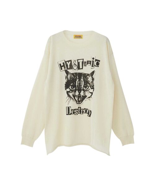 HYSTERIC GLAMOUR(ヒステリックグラマー)の「CAT FEEVER プルオーバー(ニット/セーター・レディース・ブラック/パープル/ベージュ・FREE)」の1枚目の写真