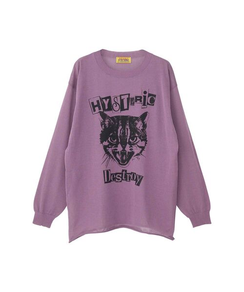 HYSTERIC GLAMOUR(ヒステリックグラマー)の「CAT FEEVER プルオーバー(ニット/セーター・レディース・ブラック/パープル/ベージュ・FREE)」の3枚目の写真