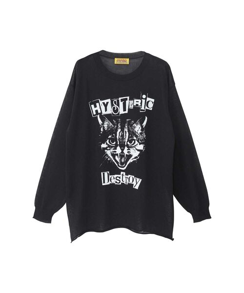 HYSTERIC GLAMOUR(ヒステリックグラマー)の「CAT FEEVER プルオーバー(ニット/セーター・レディース・ブラック/パープル/ベージュ・FREE)」の2枚目の写真