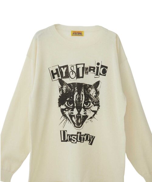 HYSTERIC GLAMOUR(ヒステリックグラマー)の「CAT FEEVER プルオーバー(ニット/セーター・レディース・ブラック/パープル/ベージュ・FREE)」の5枚目の写真
