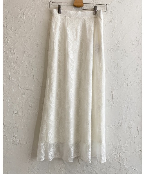 She's Closet(シーズクローゼット)の「花柄 フラワー ロング丈 ナロー レーススカート(スカート・レディース・ホワイト/ブラック・FREE)」の8枚目の写真