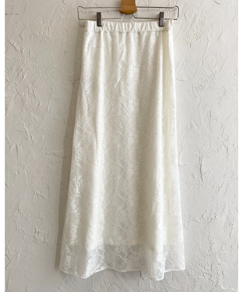 She's Closet(シーズクローゼット)の「花柄 フラワー ロング丈 ナロー レーススカート(スカート・レディース・ホワイト/ブラック・FREE)」の11枚目の写真