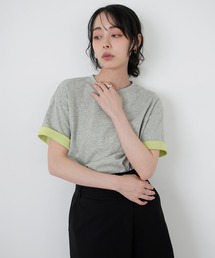 バイカラーロールアップTシャツ