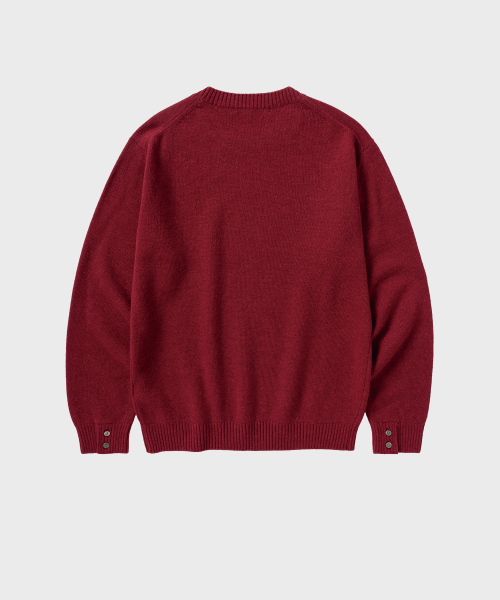 NONBLANK（ノンブランク）の「デイリーウールカシミヤクルーネックニット_ワイン（ニット/セーター・メンズ・ワイン・MEDIUM/LARGE/X-LARGE）」の2枚目の写真