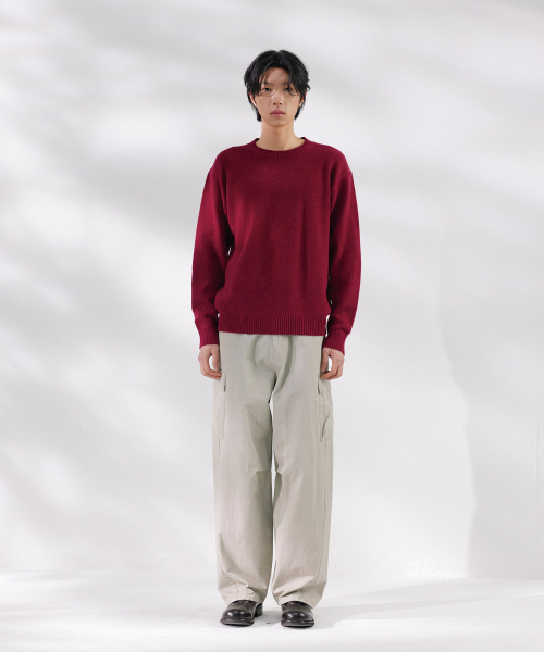 NONBLANK（ノンブランク）の「デイリーウールカシミヤクルーネックニット_ワイン（ニット/セーター・メンズ・ワイン・MEDIUM/LARGE/X-LARGE）」の7枚目の写真
