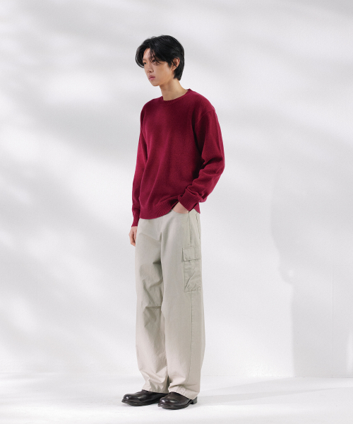 NONBLANK（ノンブランク）の「デイリーウールカシミヤクルーネックニット_ワイン（ニット/セーター・メンズ・ワイン・MEDIUM/LARGE/X-LARGE）」の8枚目の写真
