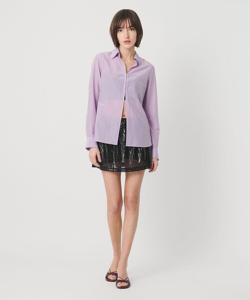 ATTISESSION（アティセッション）の「＜ATTISESSION＞スパンコール ミニスカート（スカート・レディース・ブラック/オフホワイト・FREE）」の5枚目の写真