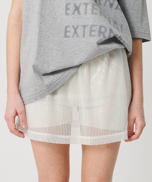 ATTISESSION（アティセッション）の「＜ATTISESSION＞スパンコール ミニスカート（スカート・レディース・ブラック/オフホワイト・FREE）」の6枚目の写真