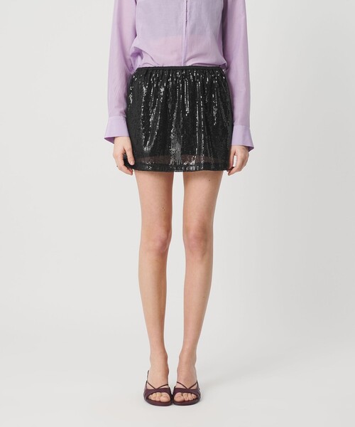 ATTISESSION（アティセッション）の「＜ATTISESSION＞スパンコール ミニスカート（スカート・レディース・ブラック/オフホワイト・FREE）」の8枚目の写真