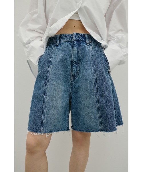 STYLEMIXER（スタイルミキサー）の「カットオフハーフデニム（デニムパンツ・レディース・ブラック/ブルー・SMALL/MEDIUM）」の2枚目の写真