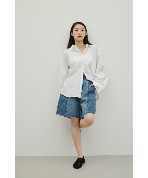 STYLEMIXER（スタイルミキサー）の「カットオフハーフデニム（デニムパンツ・レディース・ブラック/ブルー・SMALL/MEDIUM）」の9枚目の写真