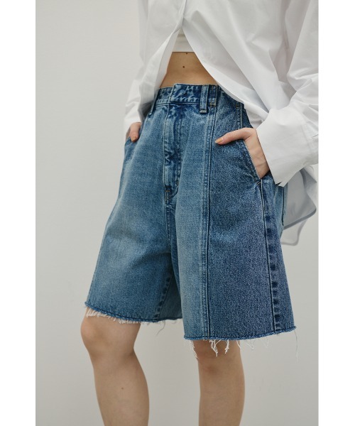 STYLEMIXER（スタイルミキサー）の「カットオフハーフデニム（デニムパンツ・レディース・ブラック/ブルー・SMALL/MEDIUM）」の11枚目の写真