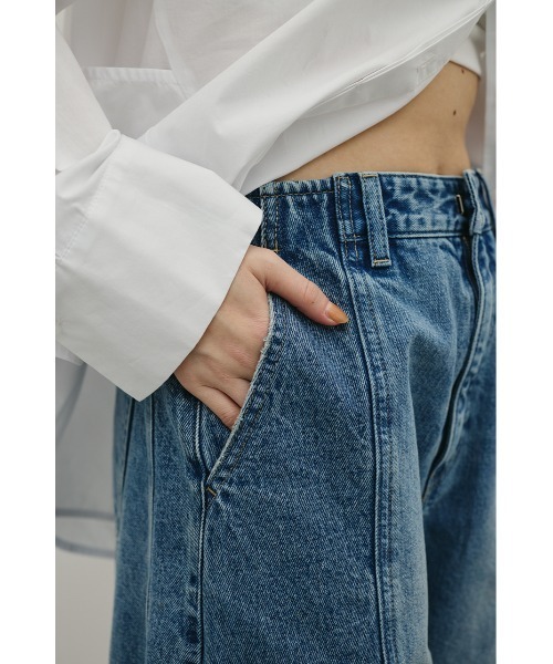 STYLEMIXER（スタイルミキサー）の「カットオフハーフデニム（デニムパンツ・レディース・ブラック/ブルー・SMALL/MEDIUM）」の3枚目の写真