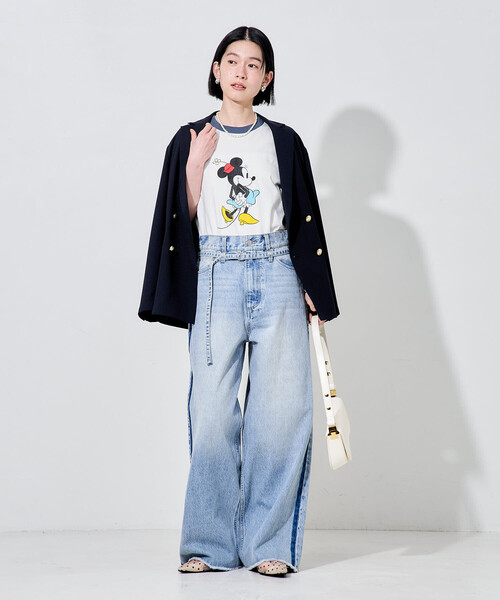 新品　 レースプリントワイドバギーパンツ　デニム　 2XL バギーデニムパンツ/ワイドデニム（デニムパンツ）｜FREAK'S STORE