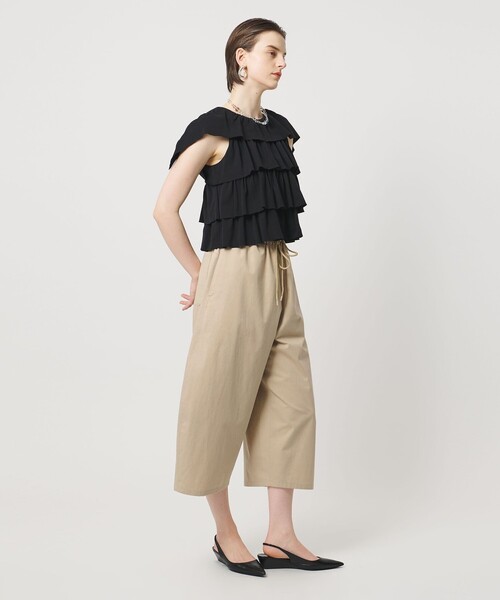 ASTRAET(アストラット)の「<ASTRAET>コットン バレル クロップドパンツ(その他パンツ・レディース・ベージュ/ダークグレー・1/0/00)」の5枚目の写真