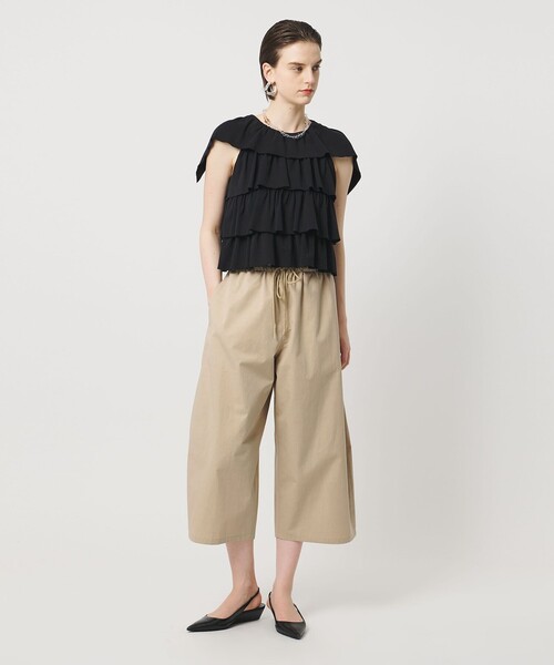 ASTRAET(アストラット)の「<ASTRAET>コットン バレル クロップドパンツ(その他パンツ・レディース・ベージュ/ダークグレー・1/0/00)」の4枚目の写真