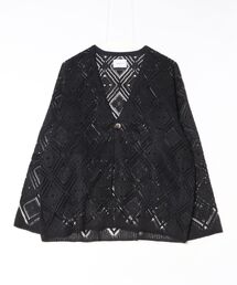 superNova.(�X�[�p�[�m���@)�́ysuperNova.�zV neck cardigan - Diamond raschel lace(�J�[�f�B�K��/�{����)