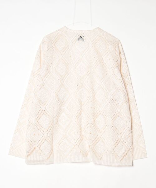 superNova.（スーパーノヴァ）の「【superNova.】V neck cardigan - Diamond raschel lace（カーディガン/ボレロ・メンズ・ブラック/アイボリー・M/S）」の3枚目の写真