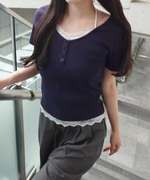 【INGNI　SOELA】レースドッキングリブトップス／WEB限定