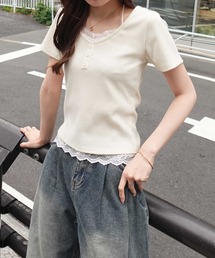 【INGNI SOELA】レースドッキングリブトップス/WEB限定