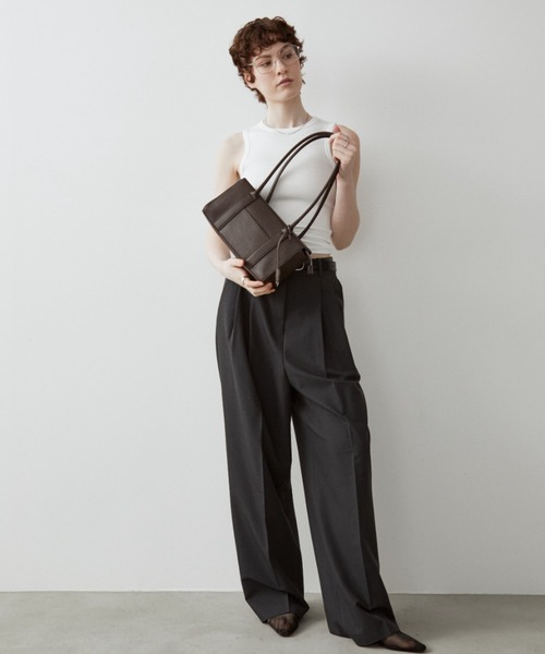 arholiday.standard(エーアールホリデースタンダード)の「rectangle long handle shoulder bag / レクタングルロングハンドルショルダーバッグ(ショルダーバッグ・レディース・ブラック/ブラウン・FREE)」の13枚目の写真