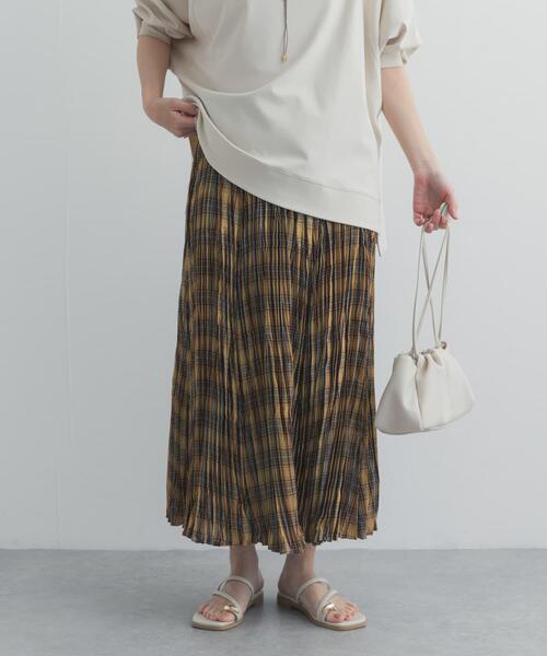 URBAN RESEARCH DOORS(アーバンリサーチドアーズ)の「ワッシャープリーツチェックスカート(スカート・レディース・ブルー系その他/イエロー系その他・FREE)」の9枚目の写真