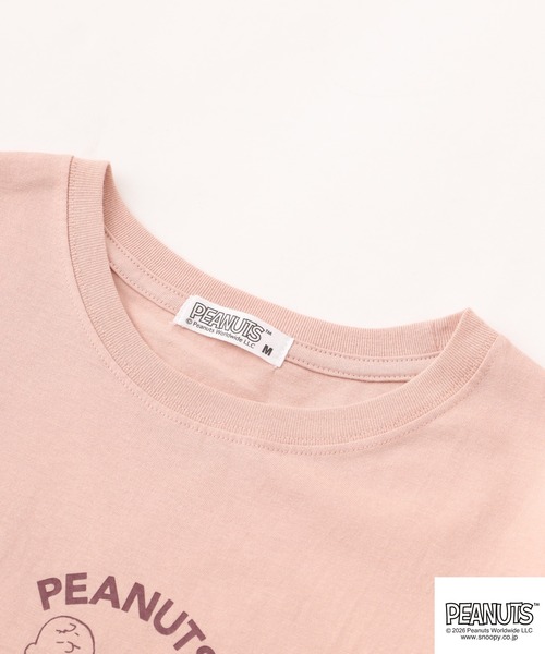PEANUTS(ピーナッツ)の「PEANUTS プリントスーパーBIG Tシャツ 半袖(Tシャツ/カットソー・レディース・ネイビー/オートミール/ライトグリーン/ブラック/ピンクベージュ/杢グレー・M/L)」の16枚目の写真