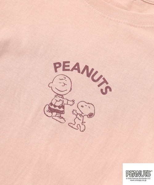 PEANUTS(ピーナッツ)の「PEANUTS プリントスーパーBIG Tシャツ 半袖(Tシャツ/カットソー・レディース・ネイビー/オートミール/ライトグリーン/ブラック/ピンクベージュ/杢グレー・M/L)」の17枚目の写真
