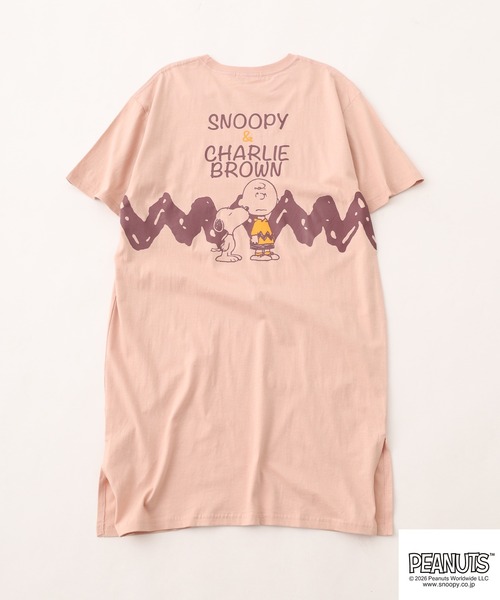PEANUTS(ピーナッツ)の「PEANUTS プリントスーパーBIG Tシャツ 半袖(Tシャツ/カットソー・レディース・ネイビー/オートミール/ライトグリーン/ブラック/ピンクベージュ/杢グレー・M/L)」の21枚目の写真