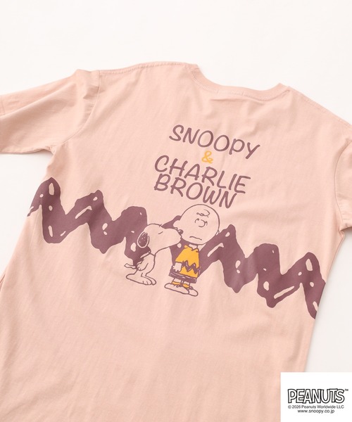 PEANUTS(ピーナッツ)の「PEANUTS プリントスーパーBIG Tシャツ 半袖(Tシャツ/カットソー・レディース・ネイビー/オートミール/ライトグリーン/ブラック/ピンクベージュ/杢グレー・M/L)」の22枚目の写真
