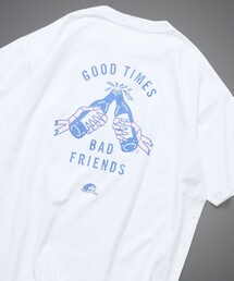 LURKING CLASS（ラーキングクラス）の「LURKING CLASS/ラーキングクラス 限定展開 LURKING CLASS×FREAK'S STORE 別注 ヴィンテージ加工 プリント Tシャツ /GOOD TIMES BAD FRND HAND（Tシャツ/カットソー）」