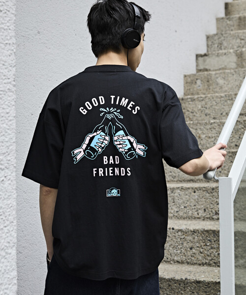 LURKING CLASS（ラーキングクラス）の「限定展開 LURKING CLASS/ラーキングクラス LURKING CLASS×FREAK'S STORE 別注 ヴィンテージ加工 プリント Tシャツ /GOOD TIMES BAD FRND HAND（Tシャツ/カットソー・メンズ・ブラック/ホワイト・MEDIUM/X-LARGE/LARGE）」の17枚目の写真