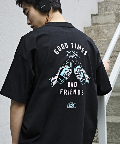 LURKING CLASS（ラーキングクラス）の「限定展開 LURKING CLASS/ラーキングクラス LURKING CLASS×FREAK'S STORE 別注 ヴィンテージ加工 プリント Tシャツ /GOOD TIMES BAD FRND HAND（Tシャツ/カットソー・メンズ・ブラック/ホワイト・MEDIUM/X-LARGE/LARGE）」の18枚目の写真